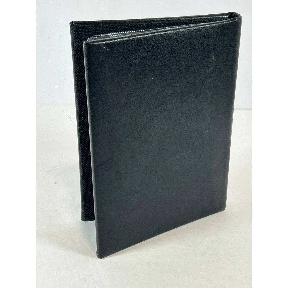 NEW Black Faux Leather 4x6 Photo Album 24 Capacity Slip-in Brag Book